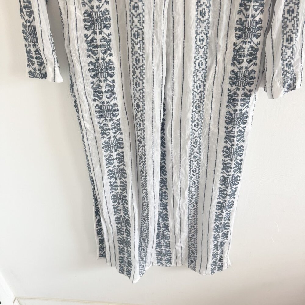 Zimmerman Gray White Cotton Embroidered Dress 0 - Picture 4 of 8